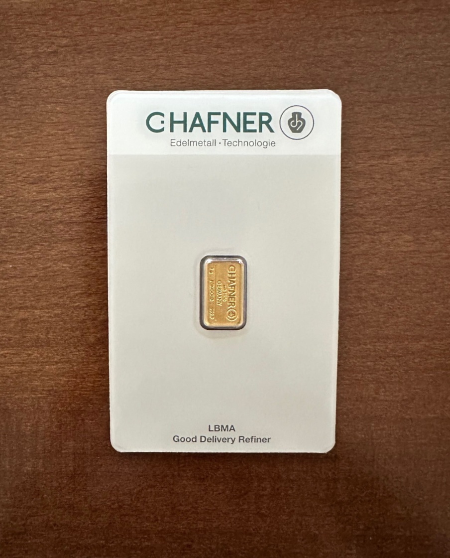 Ich verkaufe GHAFNER Goldbarren. Der Goldbarren be